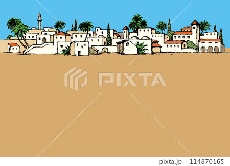 City in a desert. Vector drawing City in a desert. Vector drawing 114870165