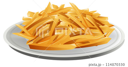 Delicious Plate of French Fries 114870330