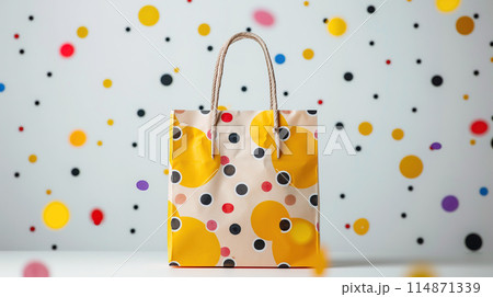 Polka Dot Bag on Table 114871339