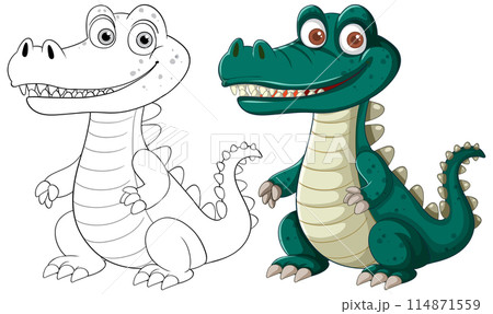Cute Cartoon Crocodile Illustration 114871559