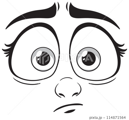 Surprised Cartoon Face Expression 114871564