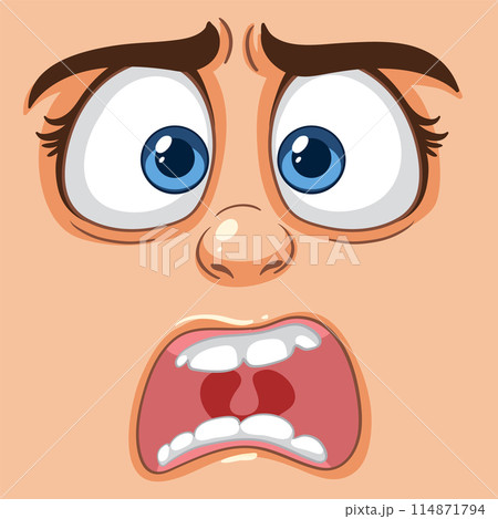 Shocked Cartoon Face Expression 114871794