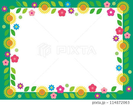 花模様 フレーム ホワイトスペース 夏 花模様 フレーム ホワイトスペース 夏 114872063