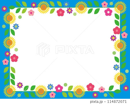 花模様 フレーム ホワイトスペース 夏 花模様 フレーム ホワイトスペース 夏 114872071