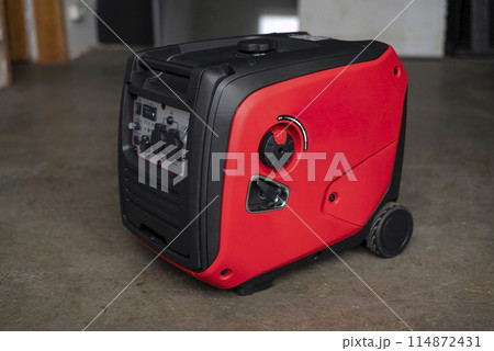 Inverter Generator supplying energy to a small business operation in the garage 114872431