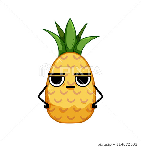 party pineapple character cartoon vector illustration 114872532