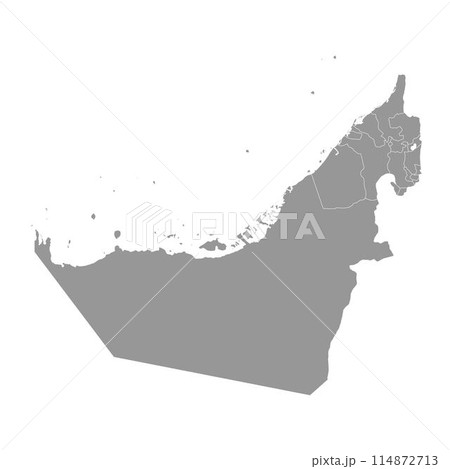 United Arab Emirates map with administrative divisions. Vector illustration. United Arab Emirates map with administrative divisions. Vector illustration. 114872713