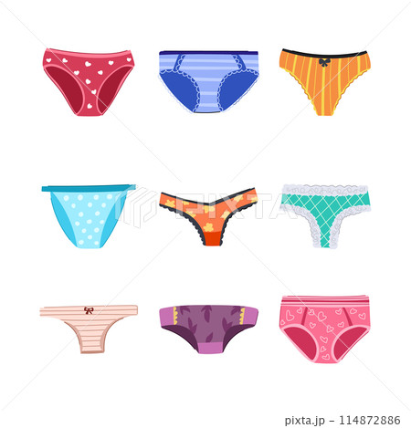 woman panties set cartoon vector illustration woman panties set cartoon vector illustration 114872886