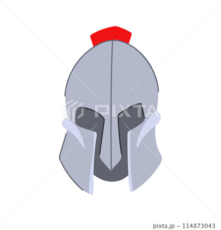 warrior spartan helmet cartoon vector illustration 114873043