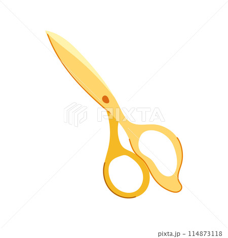 banner gold scissor cartoon vector illustration banner gold scissor cartoon vector illustration 114873118
