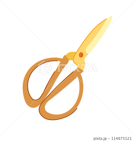 grand gold scissor cartoon vector illustration 114873121