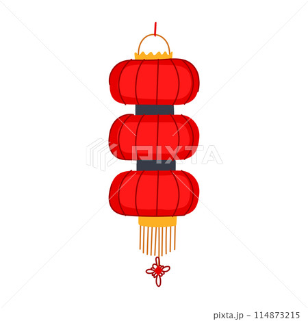red chinese lamp cartoon vector illustration 114873215