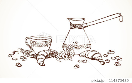Vector still life of flavored coffee 114873489