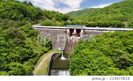 広島県東広島市_新緑【椋梨ダム】ドローン空撮_MUK_No10 114873618