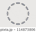 真上から見る円型に並べた椅子とテーブル 114873806