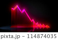 In a black backdrop, a red graph is visibly descending 114874035