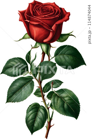 薔薇のヴィンテージイラスト 114874044