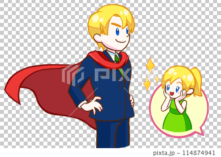 金髮女孩欣賞的成年人 114874941