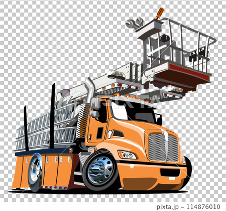 Cartoon Platform Lift Truck 114876010