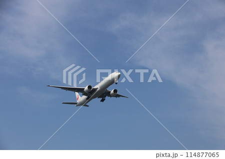 着陸する飛行機 114877065