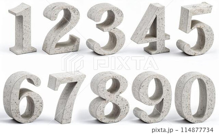 0から9までの3D数字セット 114877734