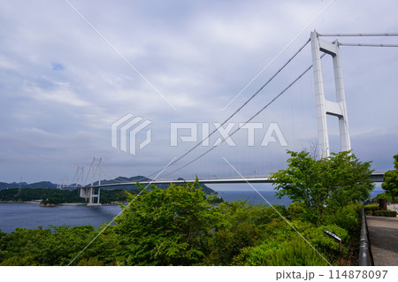 糸山公園から見る来島海峡大橋 114878097