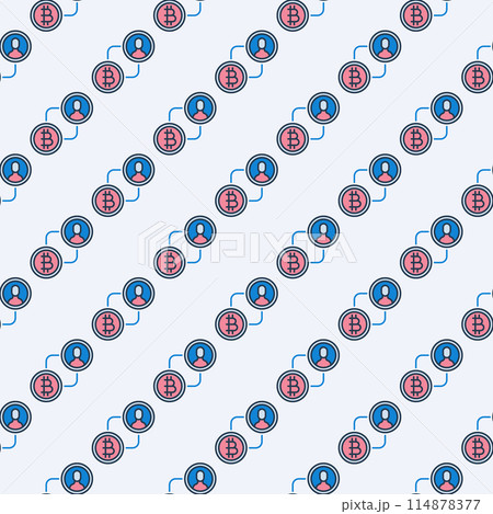 Bitcoin exchange sign vector Crypto P2P colored seamless pattern Bitcoin exchange sign vector Crypto P2P colored seamless pattern 114878377