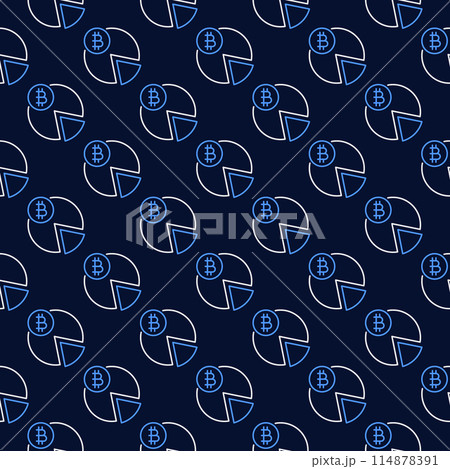 Bitcoin Pie Chart vector Crypto Currency seamless pattern in thin line style 114878391
