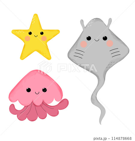 Cute ocean animals	 114878668