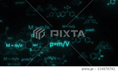 Blue chemistry formulas 114878792