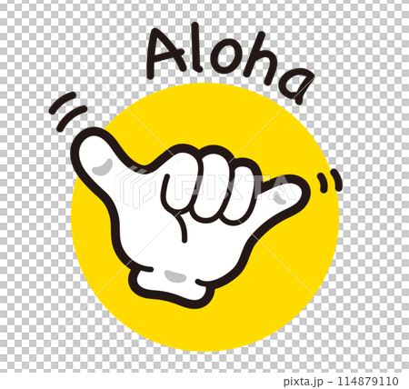 Aloha. Hand sign. Simple hand icon. 114879110