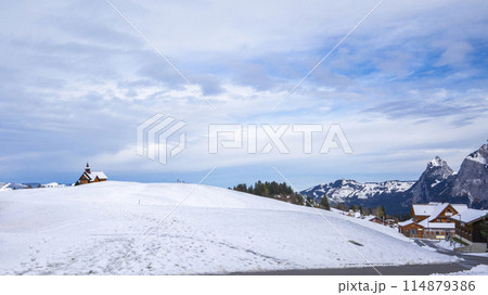 スイス 雪景 銀世界 114879386