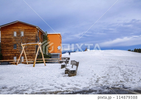 スイス 雪景 銀世界 114879388