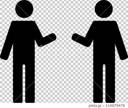 会話する人　人物ピクトグラム　シルエット 114879478