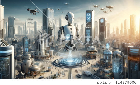 AIに支配された世界のイラスト素材 [114879686] - PIXTA
