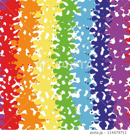 Bright rainbow splashes seamless pattern, vector illustration. Texture for fabric, wrapping, wallpaper. Decorative print. Bright rainbow splashes seamless pattern, vector illustration. Texture for fabric, wrapping, wallpaper. Decorative print. 114879751