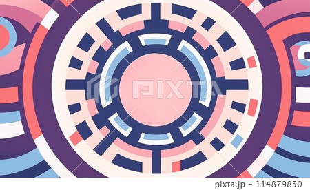 ピンクと紫のメカニックな同心円_01_AI生成画像 114879850