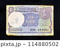 Indian One rupee currency note Indian One rupee currency note 114880502