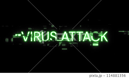 3D rendering virus attack text with screen effects of technological glitches 3D rendering virus attack text with screen effects of technological glitches 114881356