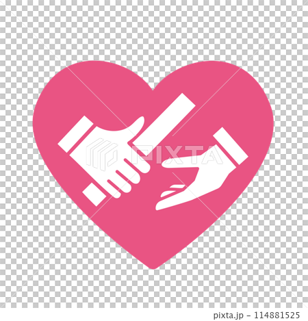 傳遞接力棒的手和一顆心的簡單圖標 傳遞接力棒的手和一顆心的簡單圖標 114881525