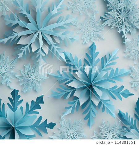 Detailed light blue snowflakes Detailed light blue snowflakes 114881551