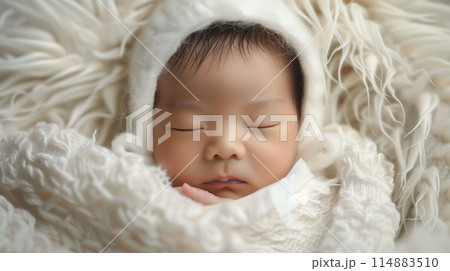 日本人の新生児の赤ちゃん 114883510