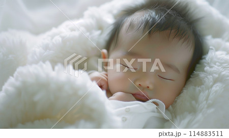 日本人の新生児の赤ちゃん 114883511