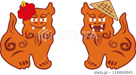 シンプルなシーサーのイラスト 114884943