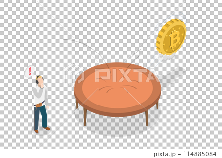 3D Isometric Flat Conceptual Illustration of Bitcoin Price Rebound, Bounce Effect of Cryptocurrency 3D Isometric Flat Conceptual Illustration of Bitcoin Price Rebound, Bounce Effect of Cryptocurrency 114885084