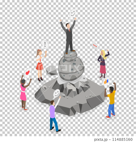 3D Isometric Flat  Conceptual Illustration of I Can Do It, Nothing is Impossible 3D Isometric Flat  Conceptual Illustration of I Can Do It, Nothing is Impossible 114885160