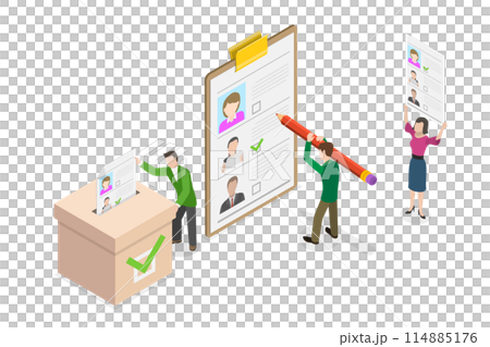 3D Isometric Flat Conceptual Illustration of Democracy Election, Referendum or Poll Choice Event 3D Isometric Flat Conceptual Illustration of Democracy Election, Referendum or Poll Choice Event 114885176