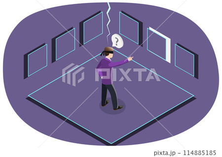 3D Isometric Flat  Conceptual Illustration of Intuition, Future Vision 114885185