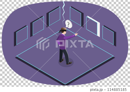 3D Isometric Flat  Conceptual Illustration of Intuition, Future Vision 114885185
