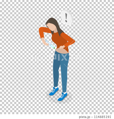 3D Isometric Flat  Conceptual Illustration of Insulin Injection , Control Your Diabetes 114885191